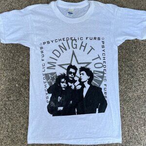 Vintage Men's B&W Psychedelic Furs Concert T Shirt Sz Med Healthknit Graphic